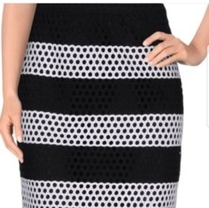 NWT Michael Kors striped eyelet skirt